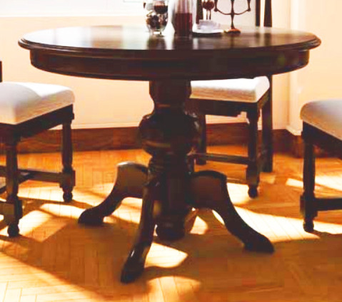 Mesa comedor redonda y extensible madera 120/180 cms Sharen - Comprar Mesa  comedor
