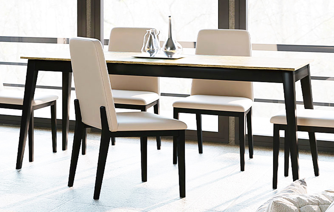 Mesa de salón comedor de estilo nórdico modelo BERGEN